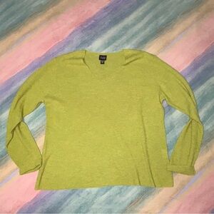 Eileen Fisher Wool Sweater Jumper Womens Large Green Minimalist Basic Classic